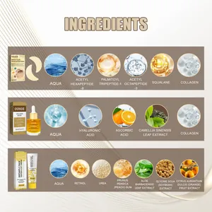 Vista detallada de los ingredientes del set de cuidado facial y ojos EELHOE