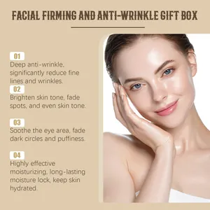 Set de regalo de cuidado facial con beneficios reafirmantes y antiarrugas hidratantes