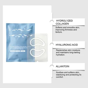 Detalle de ingredientes de la máscara de ojos de colágeno: ácido hialurónico y alantoína facial