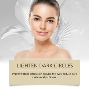 Detalle de una modelo mostrando los beneficios para aclarar ojeras e hinchazón.