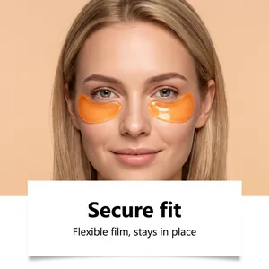 Gros plan sur les masques pour les yeux au curcuma avec une tenue sûre et flexible