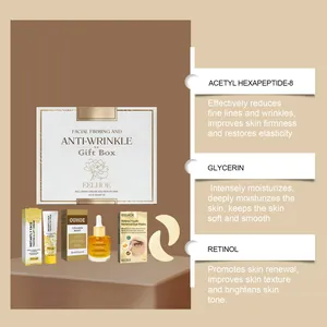 Vista detallada del set de cuidado facial antiarrugas EELHOE con retinol y glicerina