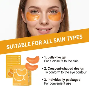 Détail du masque pour les yeux en gelée orange avec un design en forme de croissant