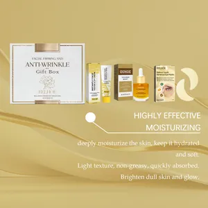 Set completo de cuidado facial EELHOE con crema reafirmante, sérum y mascarillas ojos.
