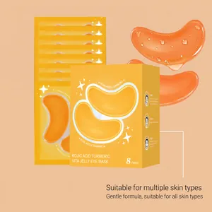 Coffret de masques yeux à l'acide kojique et curcuma avec patchs en gel hydratants