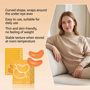 Masque yeux gelée curcuma et vitamine, forme courbée et texture douce pour la peau.