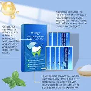 Oralhoe dental regrowth strips with shark cartilage protein for gum care and whitening
