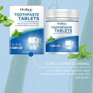 Détail des comprimés de dentifrice à la menthe Oralhoe pour le blanchiment