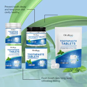 Détails des comprimés de dentifrice à la menthe Oralhoe en divers formats d'emballage