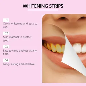 Professional visual effect demonstration showing before and after teeth whitening strips