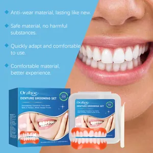 Oralhoe denture grooming set featuring comfortable veneers for a bright and natural smile