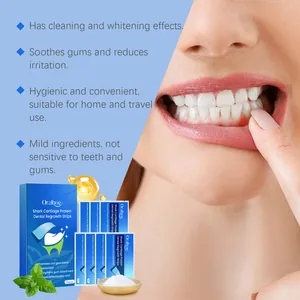 Detail view of Oralhoe dental regrowth strips for teeth whitening and gum health
