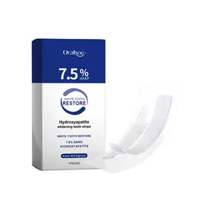 Oralhoe 7.5% nHAP hydroxyapatite teeth whitening strips with fresh mint aroma and enamel care