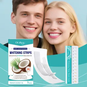 Oralhoe Professional Teeth Whitening Strips Coconut Oil Enamel Safe Dental Care Kit With Shade Guide For Adults Brighter