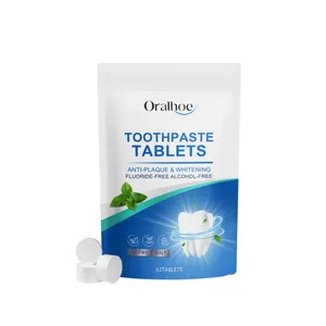 Comprimés de dentifrice à la menthe Oralhoe pour le blanchiment et l'haleine fraîche 62pcs
