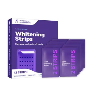 Kit professionnel de bandes de blanchiment des dents violettes avec 42 pièces individuelles