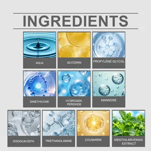 Detailed view of the clinical ingredients list for Feimuko teeth whitening strips
