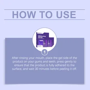 Guide d'instruction pour utiliser des bandes de blanchiment des dents violettes en détail
