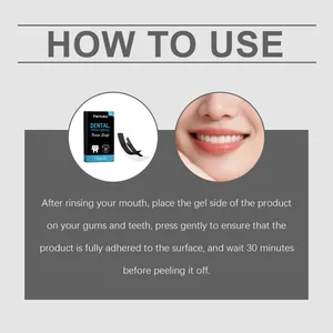 Guide d'utilisation des bandes de blanchiment Feimuko pour un sourire éclatant de santé.