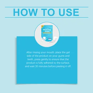 Detailed English instructions for using Oralhoe teeth whitening strips for bright smile