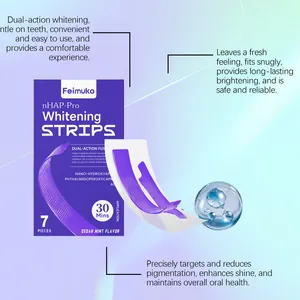 Feimuko purple teeth whitening strips with nHAP-Pro for gentle daily enamel care