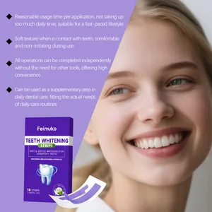 Feimuko safe and gentle teeth whitening strips for sensitive teeth with coconut oil and mint