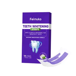 Feimuko Teeth Whitening Strips With Coconut Oil Mint Mild Gentle Cleaning For Sensitive Teeth Oral Health Care Daily Use
