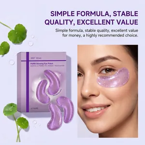Detailed view of purple hydrogel eye patches with PDRN for hydrating eye skin care