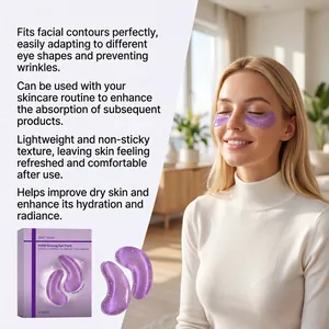Detailed view of glowing eye patches with moisturizing and anti-wrinkle benefits