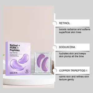 Detaillierte Infografik der feuchtigkeitsspendenden Augenpads mit Retinol-Vorteilen