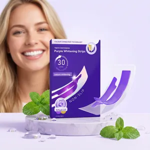 Purple Tooth Whitening Strips Colour Correction Technology PAP+ Non-Slip Instant Brightening Dental Care Strips For Adults Confident Smile