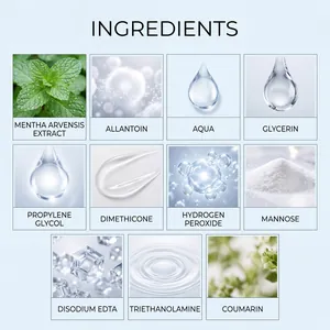 Ingredient list for purple tooth whitening strips with hydrogen peroxide formula