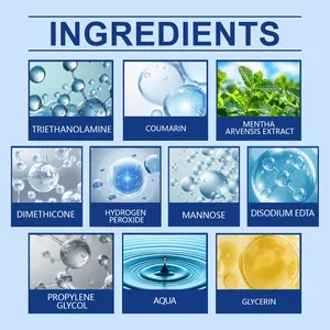 Detailed ingredient list for teeth whitening strips including hydrogen peroxide and mint