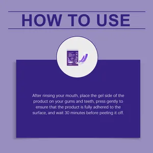Guide d'utilisation clair pour les bandes de blanchiment des dents violettes au quotidien