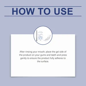 Detailed instructions for applying teeth whitening strips for a brighter smile.