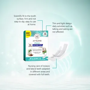 Jaysuing premium teeth whitening strips with coconut oil and mint flavor for daily use