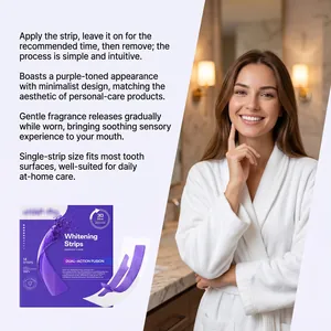 Effective purple teeth whitening strips with gentle formula for daily home oral care use