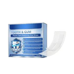 Professional fast-dissolving oral strips for teeth whitening and healthy gum repair, 7 pieces