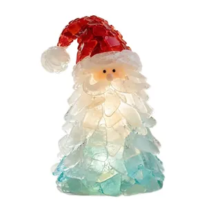Babbo Natale in vetro marino luminoso decorazione natalizia per addobbi festivi fai da te