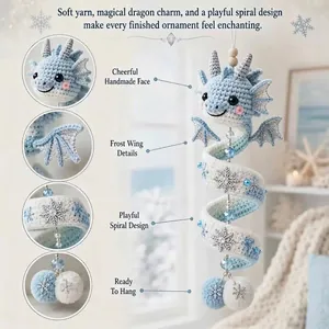 Décoration suspendue spirale dragon au crochet fait main pour chambre d'enfants