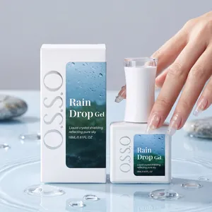 Rain Drop Gel 3D No-Wipe Top Coat Μακράς Διαρκείας Υψηλής Γυαλάδας Υφή Ζελέ Gel Σφράγισης Νυχιών για Επαγγελματικό Μανικιούρ