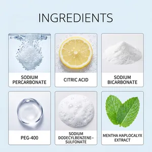 Ingredients detail for sink cleaning tablets including citric acid and sodium bicarbonate