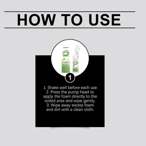 Visual step-by-step guide on how to use Jakehoe white shoe cleaning foam cleaner.