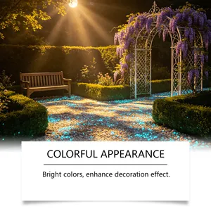 Lichtgevende kiezelstenen voor de tuinpaddecoratie met een blauw lichtgevend effect