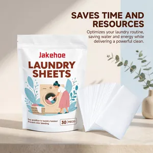 Jakehoe laundry sheets for color protection and stain removal, convenient 30 pieces pack