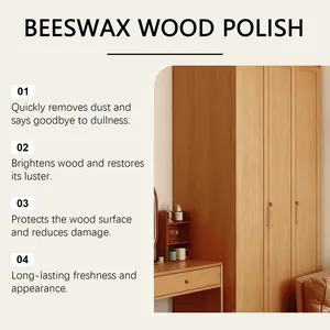 Beeswax wood polish details showing brightening and surface protection benefits.