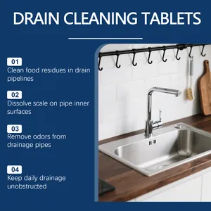 Professional kitchen drain cleaning tablets for removing odors and dissolving residues