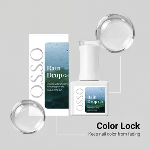 Λεπτομερής προβολή του O.S.S.O Rain Drop Gel top coat για γυαλιστερό φινίρισμα νυχιών