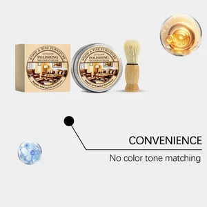 Detailed view of Jaysuing wood furniture polishing cream with specialized application brush.