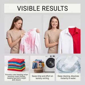 Laundry detergent sheets for color protection prevents bleeding and deep cleans laundry.